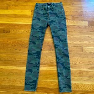 Hudson High Waist “Barbara” Camo Cropped Jeans